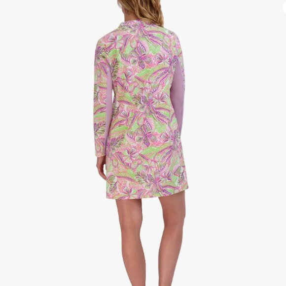 Stella Parker Golf Collection Long Sleeve Floral Pattern Dress - XL - Lilac - Picture 3 of 11
